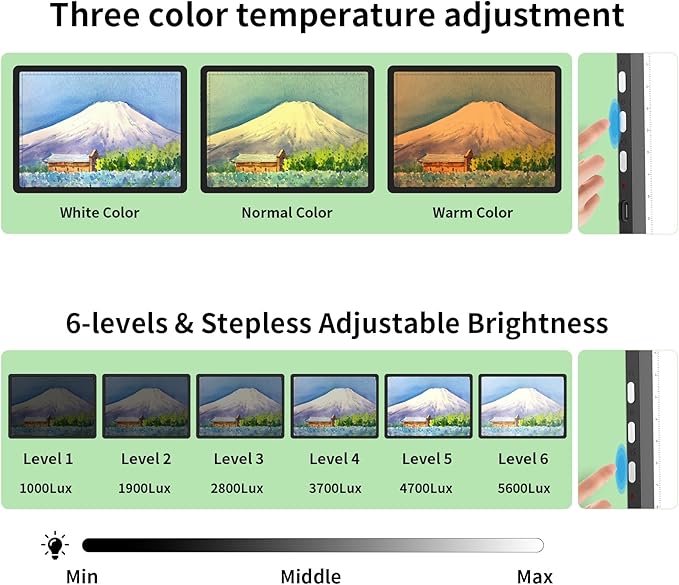 Phylosal Rechargeable A3 LED Light Pad for Diamond Painting, Ultra-Thin Magnetic Tracing Light Box for Drawing, Diamond Art Light Board with Side Button, Super Bright Light Table for Sketching (Black)