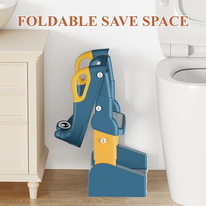 Potty Training Seat, Toddler Toilet Seat for Little Boys Girls, Potty Training Toilet with Urinals, Toddler Step Stool Ladder and Splash Guard (Blue)