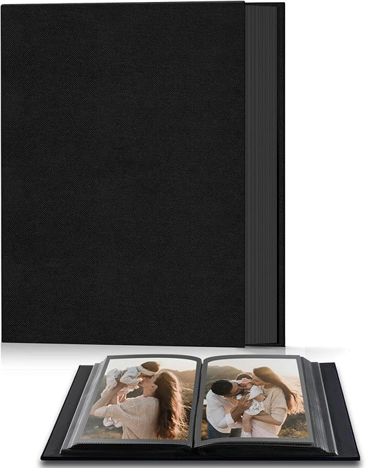 Popotop Photo Album 4x6 100 Pockets for Wedding Gifts,Linen Hardcover Picture Albums for Family Anniversary Baby Vacation Pictures