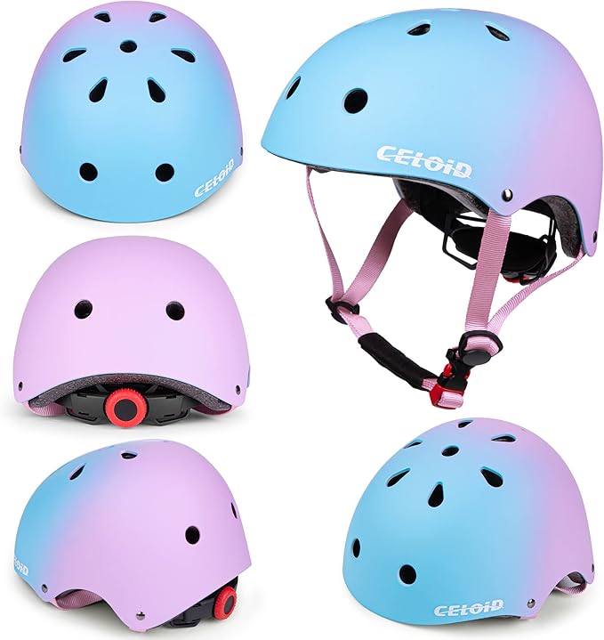 Kids Bike Helmet,Toddler Skateboard Helmets for Ages 2-3-5-8-14 Years Boys Girls，Adjustable Multi-Sport Bicycle Skateboarding Football Roller Skating Scooter Rollerblade Balance Bike Helmet