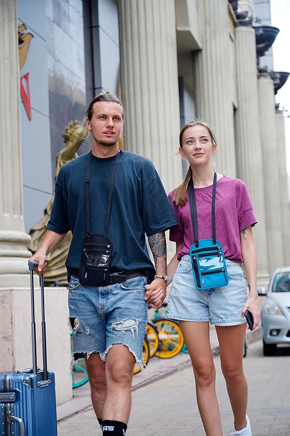 Neck Wallet Lightweight RFID Blocking Waterproof Travel Pouch for Women Men