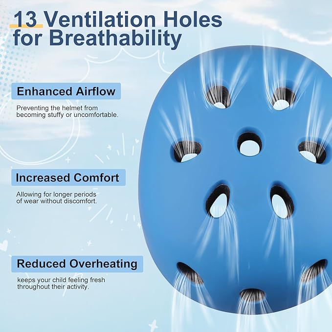 Vvinca Kids Toddlers Bike Helmet Adjustable for Ages 3-5-8 Years, Knee Pads and Elbow Pads Set Wrist Guard Sports Protective Gear Set for Roller Skate Bicycle Skateboard Scooter Girl Boy Birthday Gift