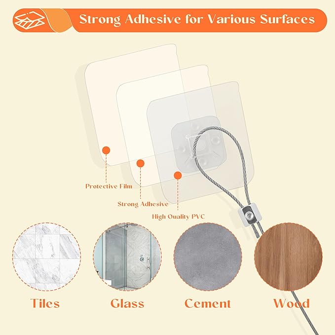 4 Pack 40" TV Safety Stainless Steel Straps Adjustable, Adhesive Anti-Tip Furniture Anchor for Flat Screen, TV and Furniture Safety Straps for Baby Proofing