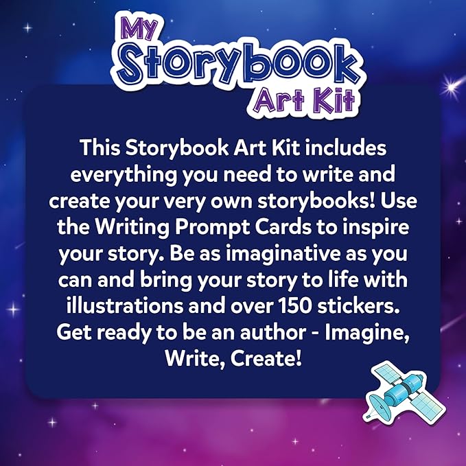 Skillmatics Storybook Art Kit - Create Space-Themed Stories, DIY Craft & Writing Kit with 300+ Stickers, Scrapbooking Activity, Gifts for Kids Ages 5, 6, 7, 8, 9, 10