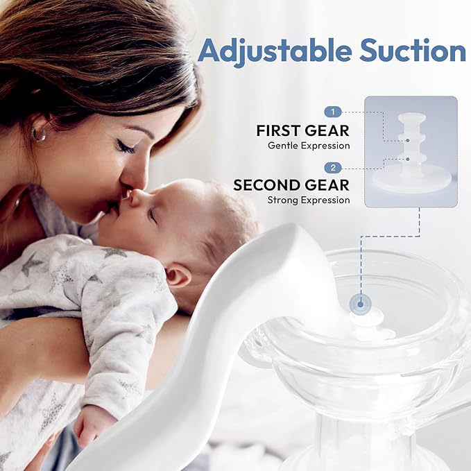 NCVI Manual Breast Pump for Breastfeeding Small Nipple, 20mm Silicone Soft Flange Single Hand Held Pump Breast Milk 5oz, BPA-Free with Two Kinds of Suction Adjusted Suitable for 17/18/19/20mm Nipples