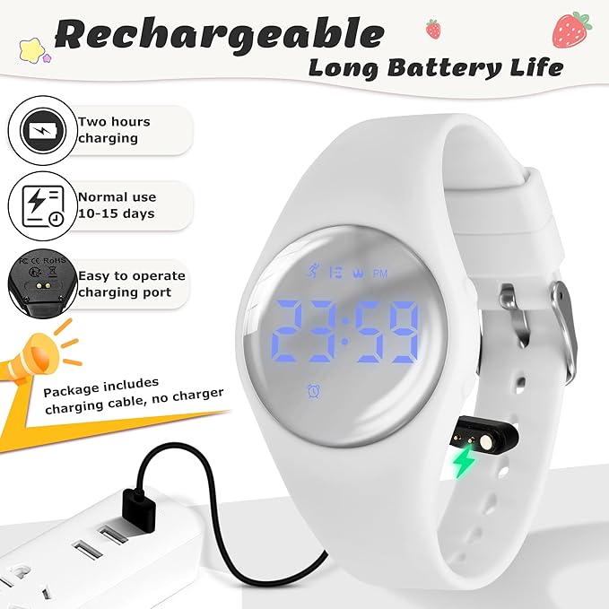 Kids Watches for Girls Boys Digital Sport Watch with Step Counter Pedometer Vibration Alarm Clock, No App Waterproof Fitness Tracker Kids Watch Boys Girls Teens Students Ages 5-16