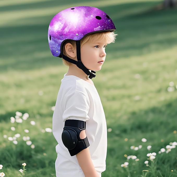 Adjustable Color Gradient Skateboard Helmet for 3-5-8-14+Ages【Toddler Kids Youth Adult】 Girls Boys Woman.Bike Helmet for Multi-Sports Cycling Bicycle Scooter Inline Roller Skate Rollerblading