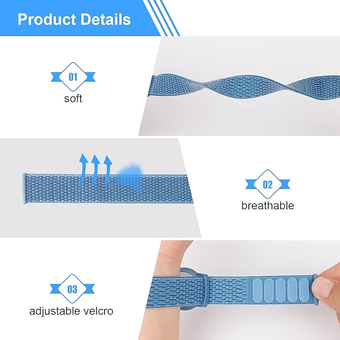 Kids Wristband Compatible with Apple AirTag, Protective Case for Air Tag GPS Tracker Holder with Nylon Bracelet, Adjustable Anti Lost Watch Band for Toddler Child Elder(Red & Blue)