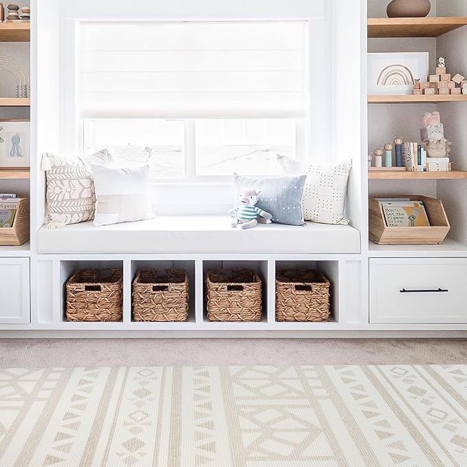 Cushmat Stylish Reversible Foam Play Mat (Large, Crystals Gray - Tropical Safari) - Soft, Waterproof, Durable Play mat for Infants, Babies, Toddler, Kids & Grownup - 6.5ft x 4.5ft