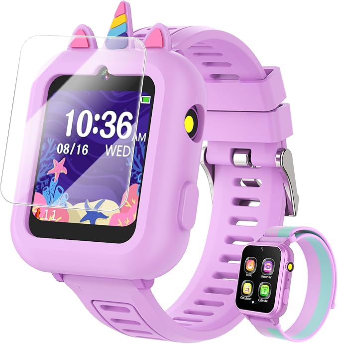 Smart Watch for Kids with 39 Games Touchscreen Camera Video, Music Player, Pedometer, Calculator, Calendar, Stopwatch, Flashlight, Alarm Clock 12/24 hr, Birthday Gifts Toys for Girls Ages 3-12
