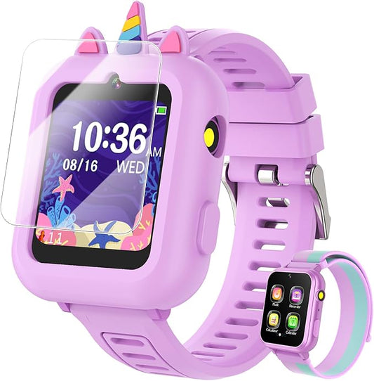 Smart Watch for Kids with 39 Games Touchscreen Camera Video, Music Player, Pedometer, Calculator, Calendar, Stopwatch, Flashlight, Alarm Clock 12/24 hr, Birthday Gifts Toys for Girls Ages 3-12
