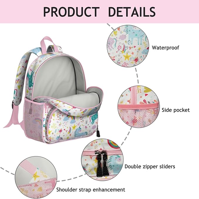 Toddler Backpack for Girls 3-8: Preschool Kindergarten Backpack - Cute Kids Backpacks for Girls-Floral