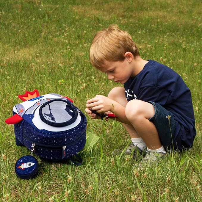 JiePai Toddler Rocket Backpack Leash Anti-lost Waterproof 3D Cartoon Kids Backpack