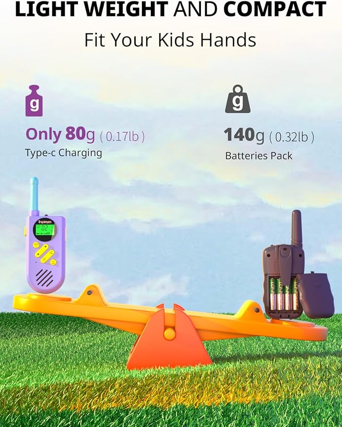 Walkie Talkies for Kids Rechargeable,Toys for Boys and Girls Ages 3-12, 3 Pack Long Range 2-Way Radios, Birthday Gifts,Christmas Stockings, Outdoor Play, Family Games, Hiking Camping Gear