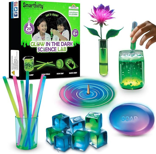 Smartivity Glow Magic Science Kit for Kids Ages 6-7-8-9-10-11-12 Years | 20 Amazing Science Experiments I Birthday Gifts for Boys & Girls | STEM Kit Toy for 6-12 Years Old