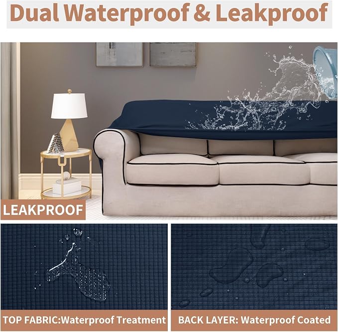 Easy-Going 100% Waterproof Loveseat Couch Cover, Dual Waterproof Sofa Cover - Image 3
