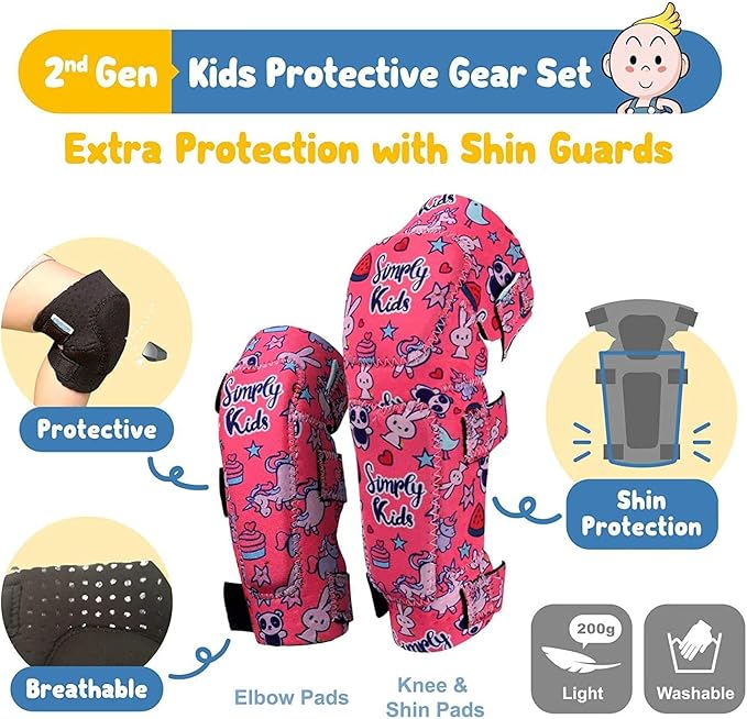 Soft-Style Kids Knee and Elbow Pads with Bike Gloves, Flexible Impact-Resistant Gear for Ages 2-11, Designed for Balance Bikes, Roller-Skating, and Skateboarding