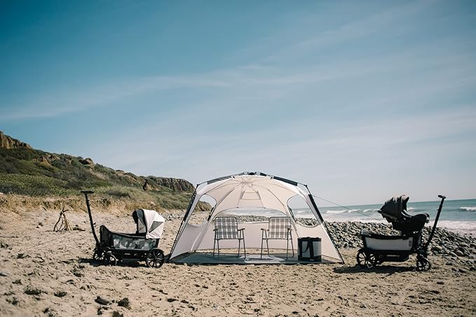 Veer Family Basecamp Recreational Pop-Up Tent | Premium Trail Rated Beach Tent or Camp Shelter for Adults and Kids | Water Resistant UPF50 Protective Coating | Portable with Easy Set Up and Take Down