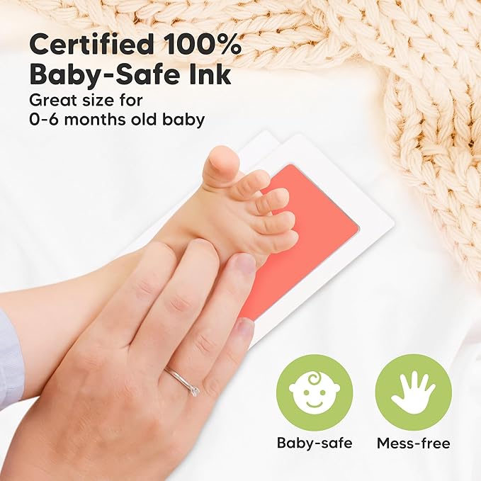 4-Pack Inkless Baby Hand and Footprint Kit - Mess Free Ink Pad for Newborn Keepsake, Dog Nose & Paw Print Kit, Clean Touch Ink Pad for Baby Hand & Footprints, Ideal New Mom Gifts (Popsicle)