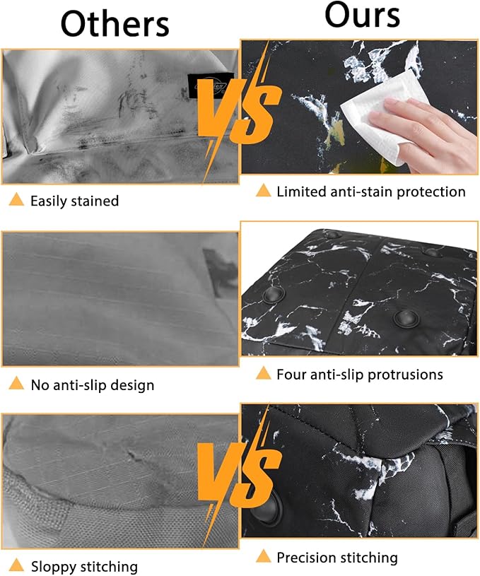 Car Seat Travel Bag for Airplane,Infant Seat Travel Bag with Shoulder Strap,Padded Car Seats Backpack with Reflective Stripes,Large Carseat Carrier Bag Travel Car Seat Cover, Black marble