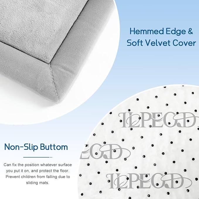 Baby Play Mat for Floor Tummy Time Mat Nursery Rug Muscle Mat Area Rug Playroom Rug Tatami Mat 6'7"x4'11" Memory Foam 1.3" Thick Crawling Mat for Babies,Toddlers, Infants, Kids(Light Gray)