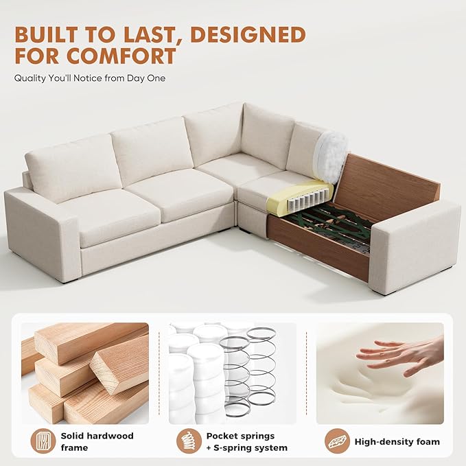 ABCASA 85'' Modern Couches for Living Room, 2 Seats Comfy Sofa - Image 7
