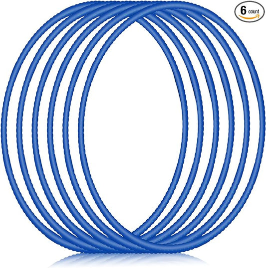Shappy 6 Pcs Exercise Hoop Detachable Adjustable Plastic Toy Playground Toys Colored Hoop Circles for Teens Games Gymnastics Dog Agility Equipment Party Decor