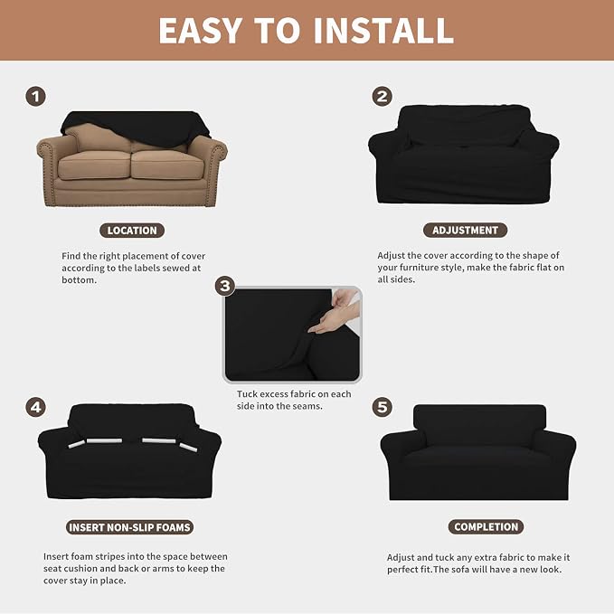 Easy-Going 100% Waterproof Loveseat Couch Cover, Dual Waterproof Sofa Cover - Image 5