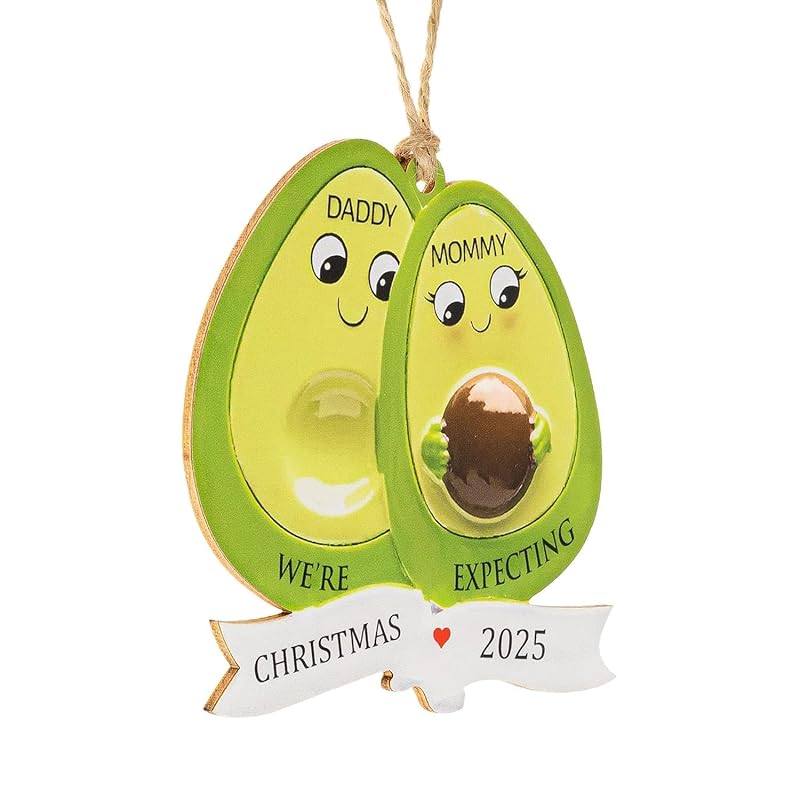 Pregnancy Ornament for Expecting 2025, Cute Avocado Ornaments for Christmas Tree, Baby Bump Ornament Gift, Christmas Ornaments 2025, Baby Coming Soon, Pregnancy Announcement Keepsake, Baby Gifts