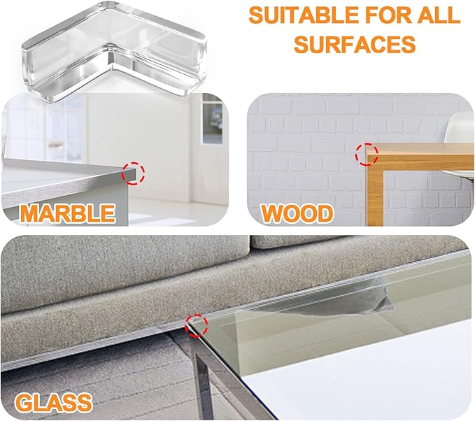 HOMREALM Baby Proofing 20 Pack Corner Guards Furniture Corner & Edge Safety Bumpers Corner Covers Protectors Baby Proof Bumper & Cushion to Cover Sharp Furniture & Table Edges (L Shape)