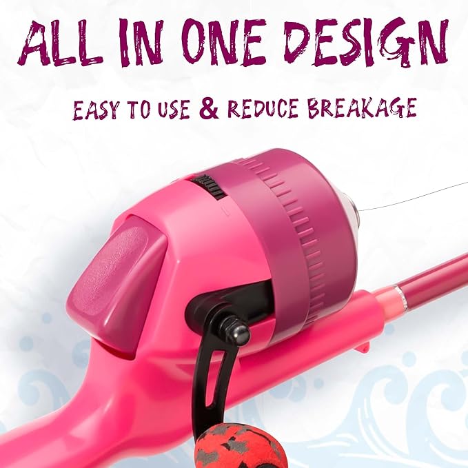 Kids Fishing Pole, Telescopic Fishing Rod, Toddler Collapsible Fishing Rod and Reel Combo with Tackle Box, Fishing Line, Bobber, and Soft Lures for Boy, Girl, Youth, Beginner, Over 4 Years Old