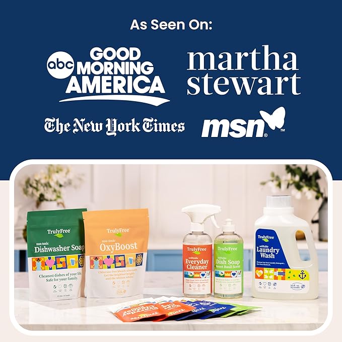 Laundry Wash Detergent for Sensitive Skin, Gentle & Safe for Baby Clothes | Plant-Based, Natural Ingredients | Unscented | Include 1 Refillable Bottle (150 Loads)