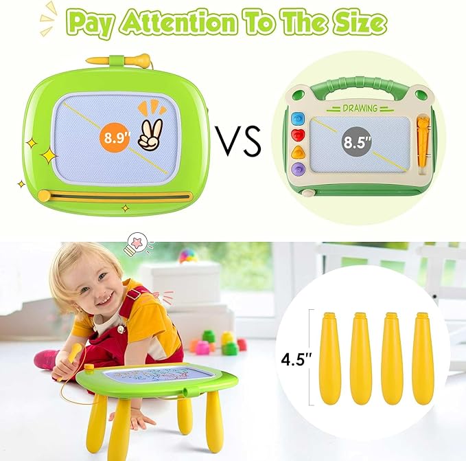 Smasiagon Toddler Girl Boy Toys,Magnetic Drawing Board for Toddlers 1-3,Early Learning Doodle Board Writing Painting Sketch Pad, Birthday Easter Valentines Day Gifts for Kids 1 2 3 Year Old (Green)