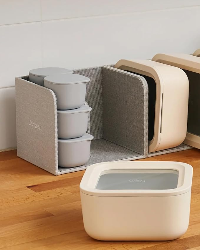 Caraway 4pc Dot Inserts - Dash Ramekins w/Lid - Easy to Store, Non Toxic - Perfect for Sauces, Garnish, & Small Snack or Sides