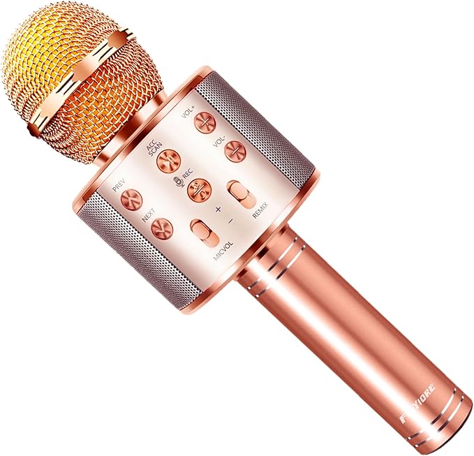 Microphone for Kids Voice Change Karaoke Microphone Kids Girl Gifts Handheld Wireless Bluetooth Microphone Home Party Favor Mic Microphones Kids Christmas Birthday Gifts