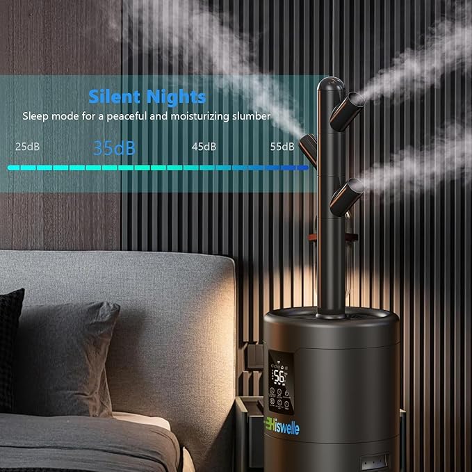 Large Humidifiers for Large Room 2000 sq ft, 17L/4.5Gal Humidifiers for Bedroom, Quiet Floor Humidifier with 4 Mist Mode & Extension Tube for Home Whole House School Office Commercial Plants