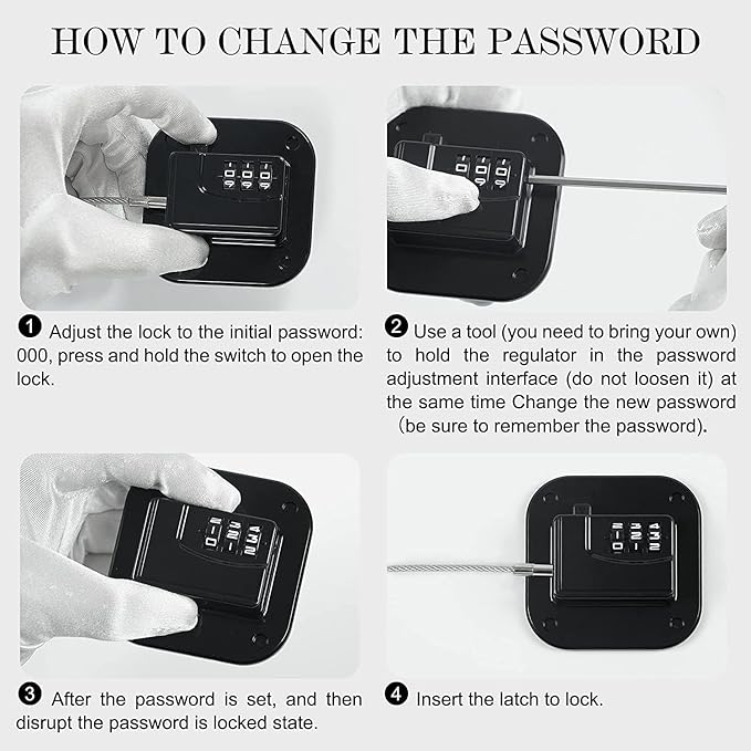 Child Safety Cabinet Locks,Drawer Locks with Combination Closet Lock,Fridge Lock,Child Proof Refrigerator Lock,Child Lock(Black 4Pcs)