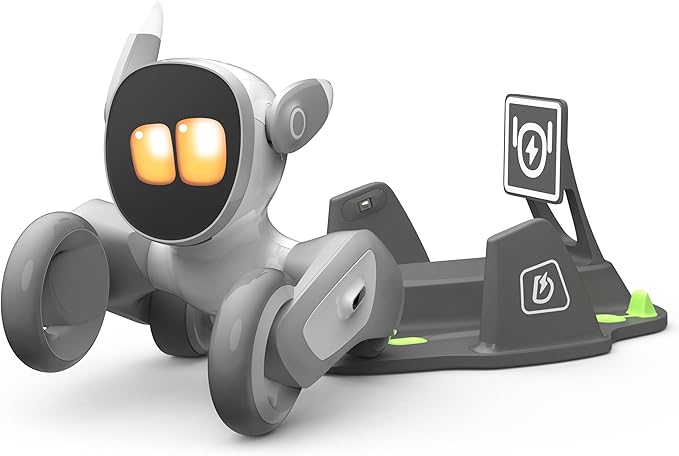 Robot Pet Dog ChatGPT-4o Smart AI-Powered Companion Voice & Gesture Control, Real-Time Interaction Robotics Toys for Kids, Home Monitoring - Includes Charging Dock