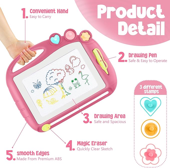 Magnetic Drawing Board, Toddler Toys for Age 1 2 3 Boys Girls, Toddler Drawing Board, Birthday Easter Christmas Halloween Kids Toy Gifts for Boys and Girls