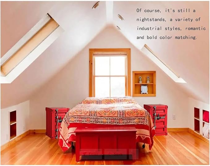 ZHAOYONGLI-End Tables Industrial Wind Bedside Table, Container Style Locker - Image 4