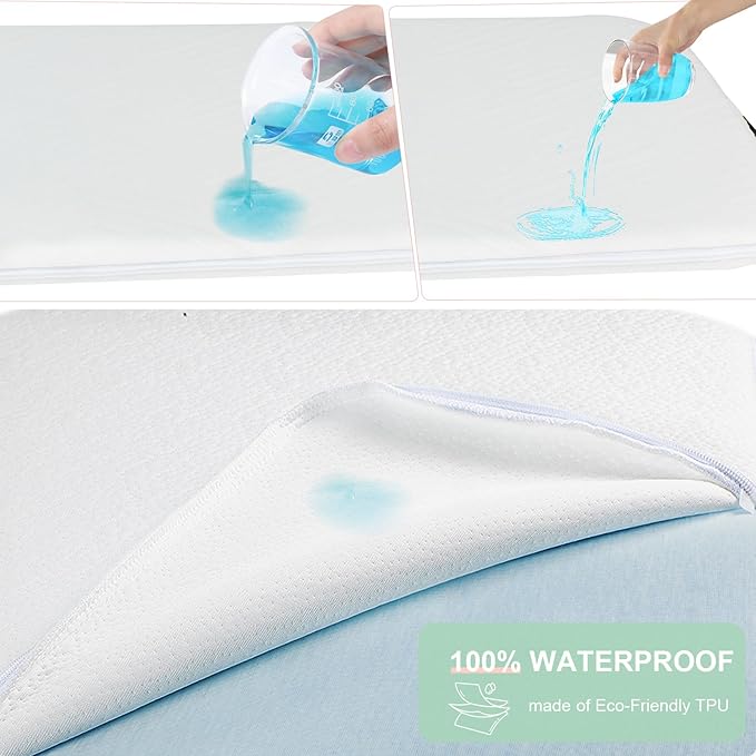 Bassinet Mattress Topper, Gel Memory Foam Mattress with Removable Cover Fit for Baby Delight Beside Me Dreamer Bassinet (32.5" x 20"), Waterproof Breathable Soft Bassinet Mattress