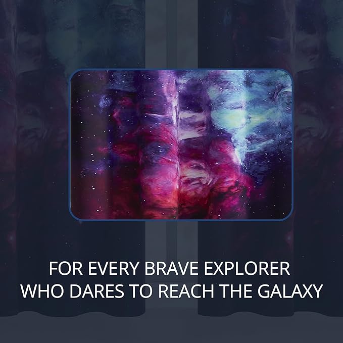 Galaxy Blackout Curtains - Space Design, 100% Blackout, 2 Panels, Each W52×L63, Thermal Insulated Curtains for Bedroom, Noise Reducing & Energy Efficient, Keeping Your Decor Looking Fresh and Vibrant