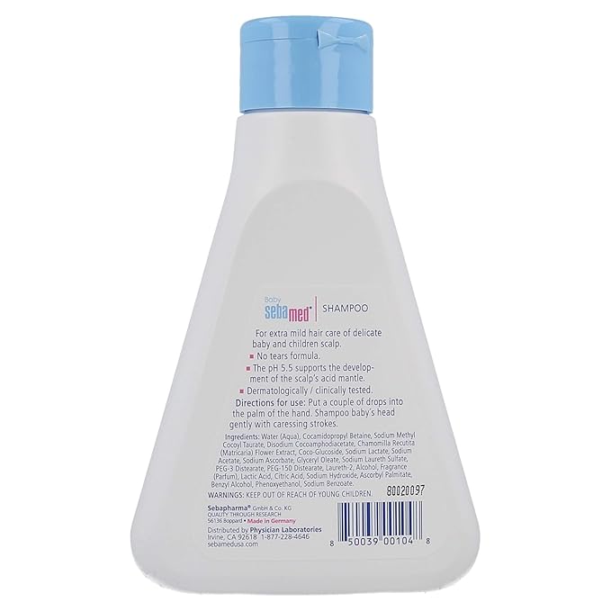 SEBAMED Children's Baby Shampoo Extra Mild Cleanser for Delicate Baby Hair and Scalp (250mL)