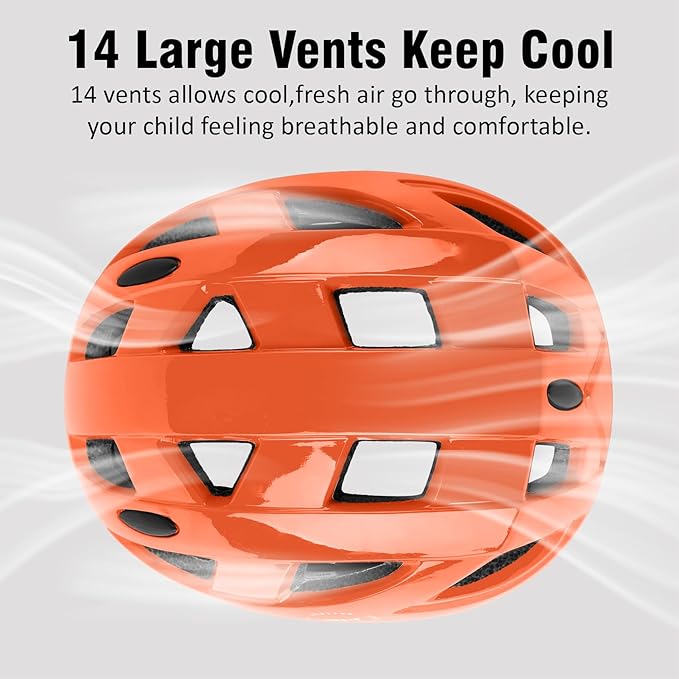 Kids Bike Helmet,2 Sizes Adjustable for Youth Child Boys & Girls Ages 3-5-8-14,Ventilation and Multi-Sport for Bicycle Scooter Skate