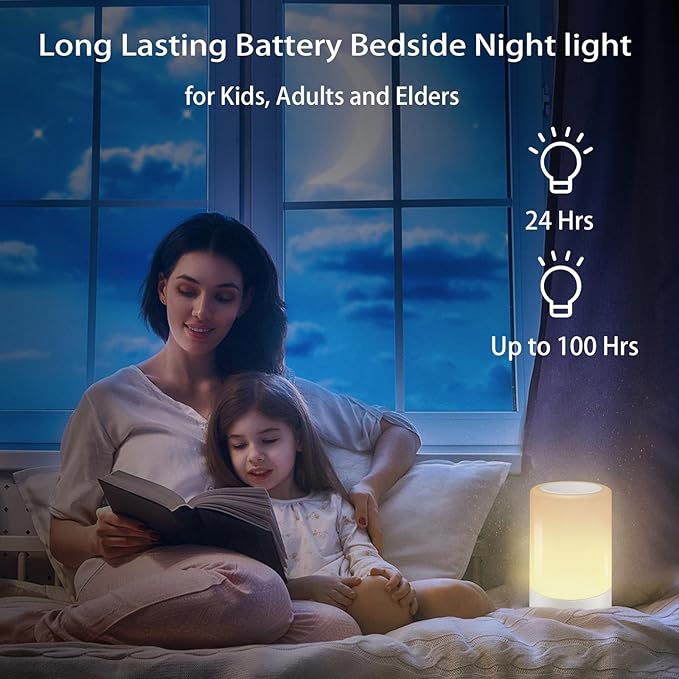 G Keni Nursery Night Light for Baby, Portable LED Touch Night Lamp for Kids and Adult, Breastfeeding, Sleep Aid, USB Rechargeable Nursing Lamp, Bedside Dimmable Warm Night Light, Soft Eye Caring
