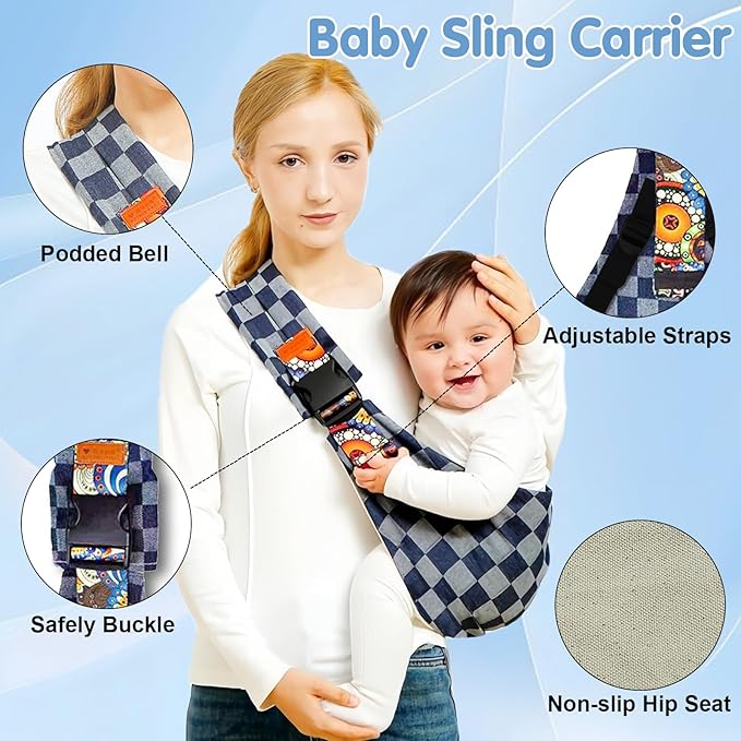 Baby Sling Carrier 2025 Baby Carrier Newborn to Toddler Sling Lightweight Baby Carrier Sling with Adjustable Straps Toddler Carrier Baby Wrap Sling for 10-30 lbs(Leaf)