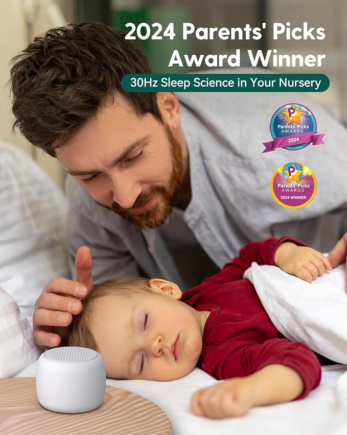 Babelio Portable White Noise Machine + Travel Case in Grey, for Adults Kids Baby