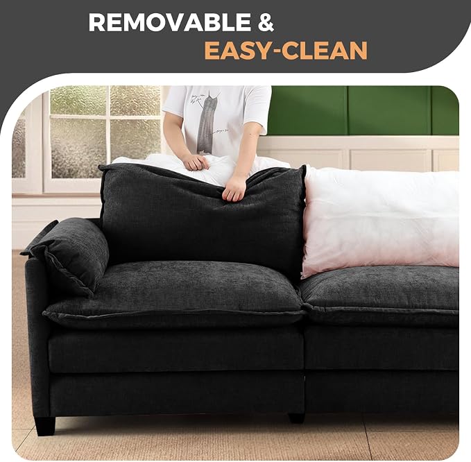 ELUCHANG 116" Luxury Modular Sectional Sofa, Comfy Deep Seat Cloud Couch - Image 7