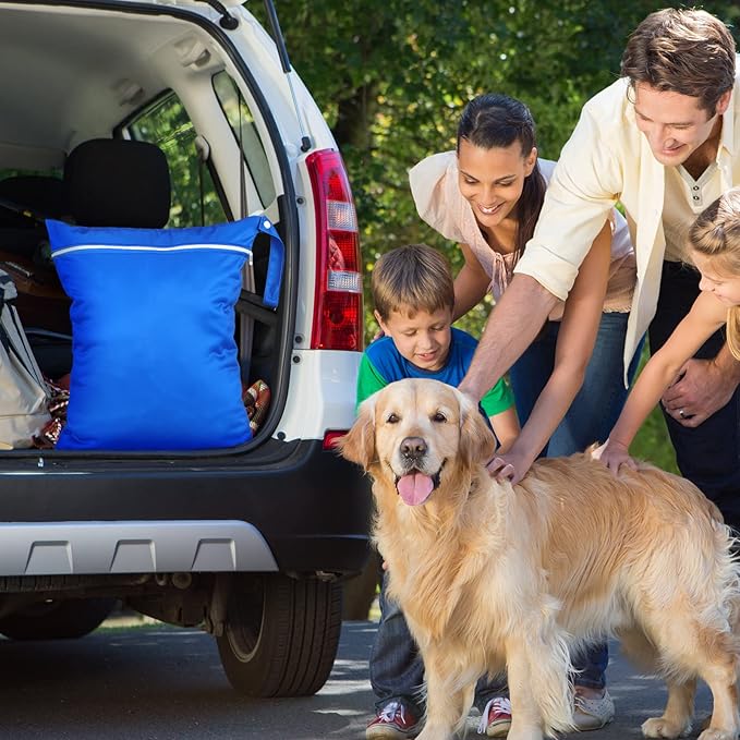 Shappy 2 Pcs Large Travel Laundry Bag Washable Waterproof Wet Dry Large Dirty Clothes Bag Bathing Workout(Solid Black Navy)