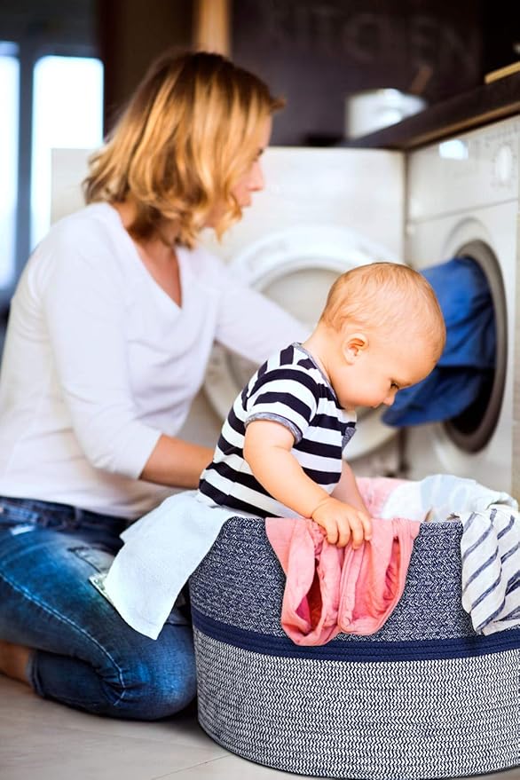 Extra Large Storage Basket - Soft Woven Organizer, 22" x 14"